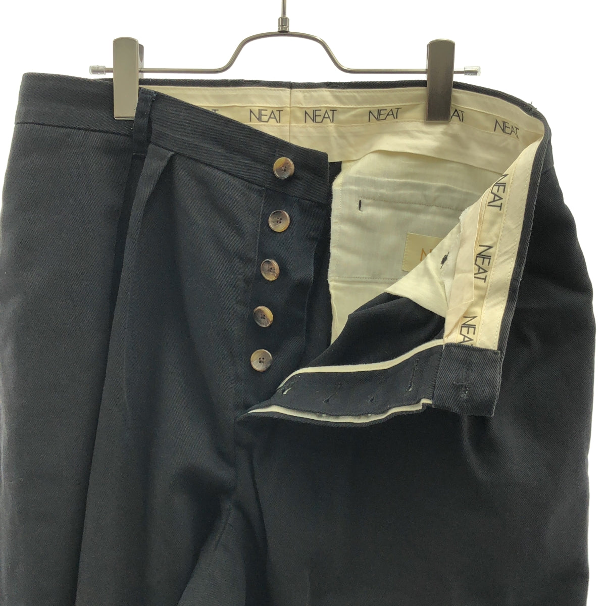 NEAT / ニート | コットン 2タック テーパードパンツ | 36 | ブラック | メンズ