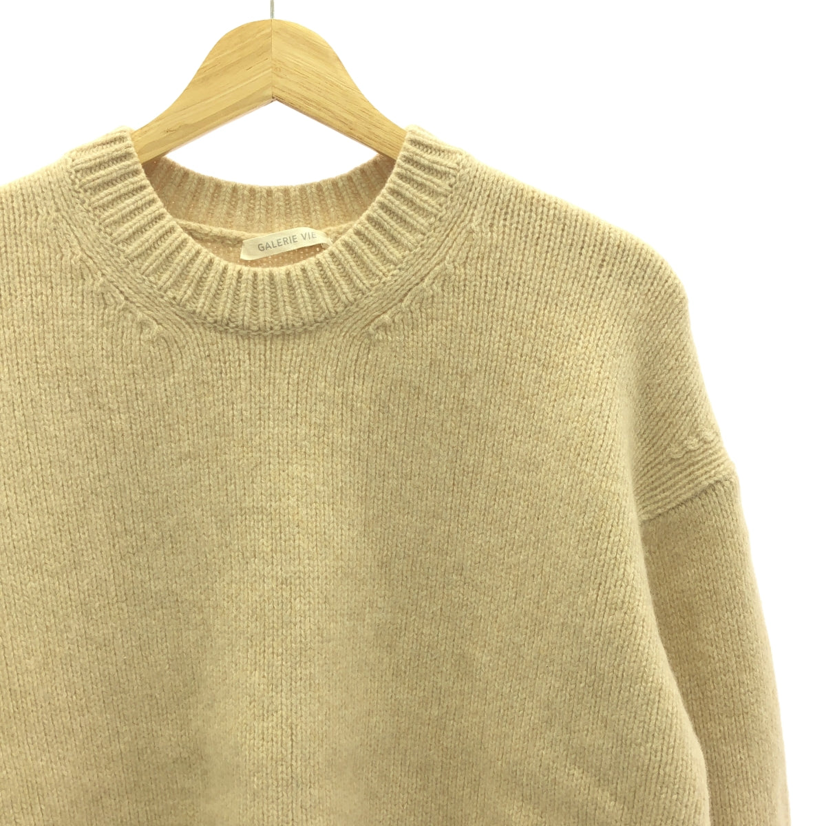 GALERIE VIE | Fine wool crew neck pullover | M | Beige | Women's