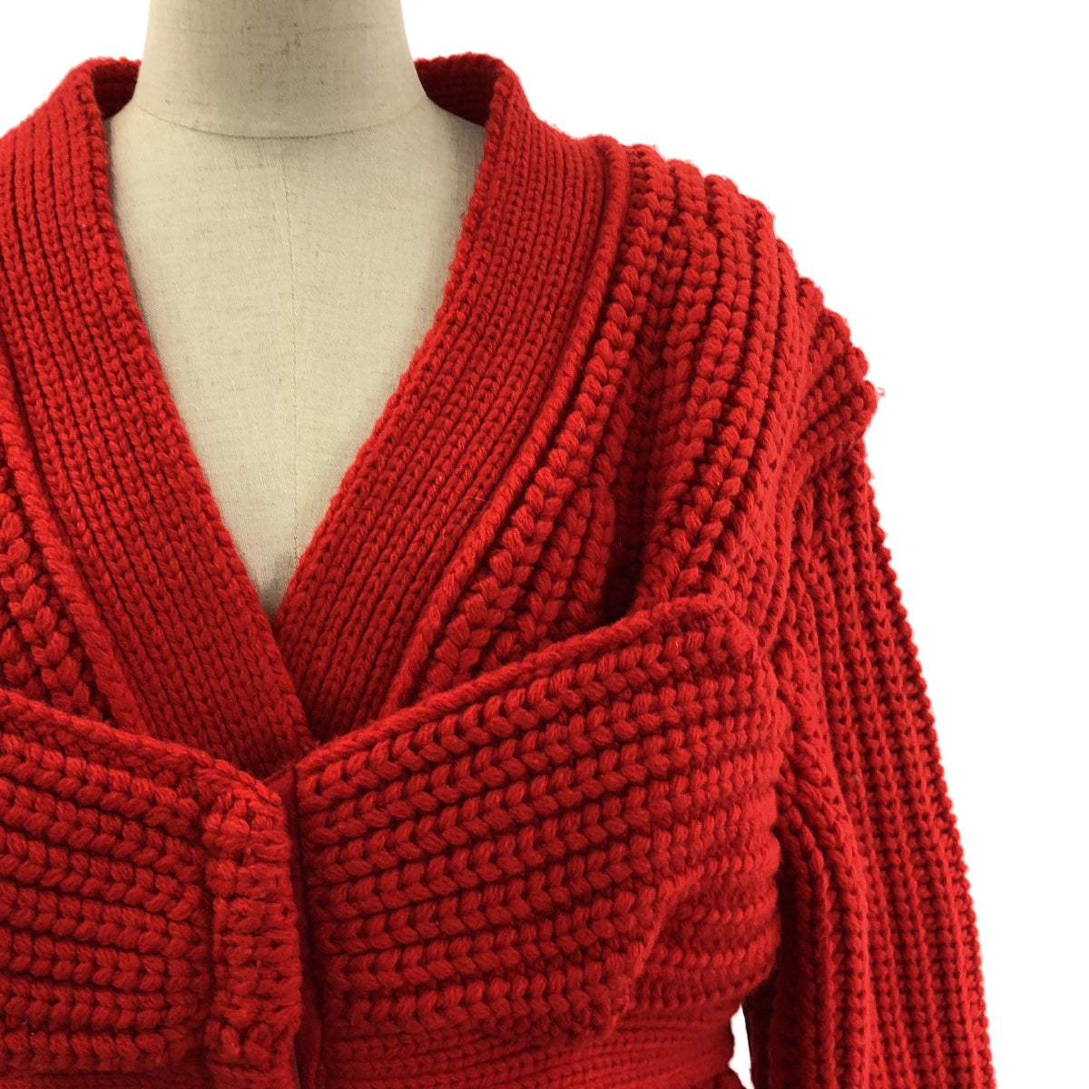 sacai | 2022 秋冬 | 羊毛手肘貼布羅紋針織長版開襟衫 | 尺寸 1 | 女款