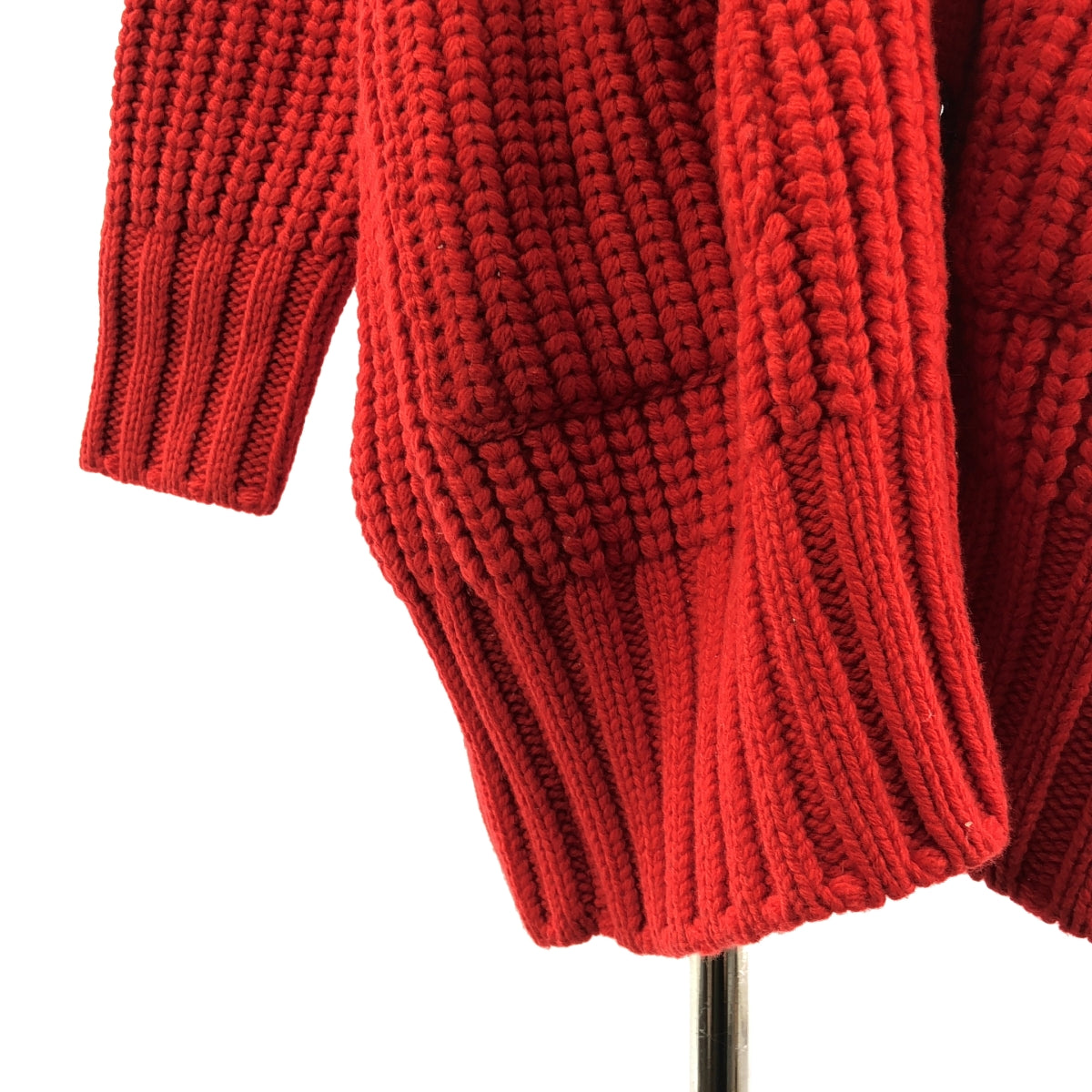 sacai | 2022 秋冬 | 羊毛手肘貼布羅紋針織長版開襟衫 | 尺寸 1 | 女款