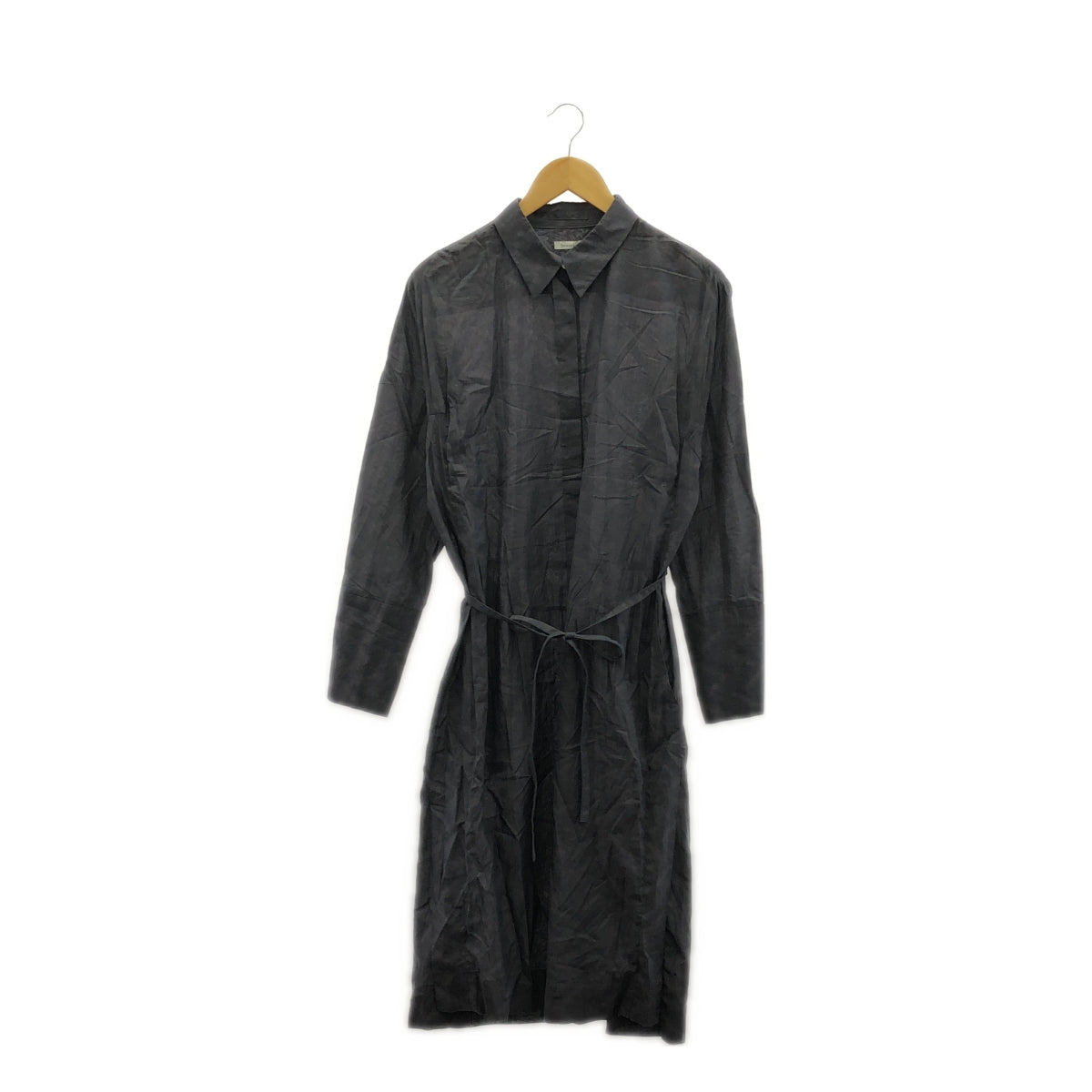 [美麗狀態] hatsutoki |紮染腰帶襯衫裙 | 0 |深海軍藍 |女性的