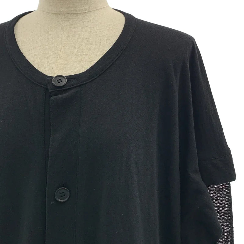 LIMI feu / リミフゥ | コットン 異素材 切替 ドッキング レイヤード カーディガン | S | レディース