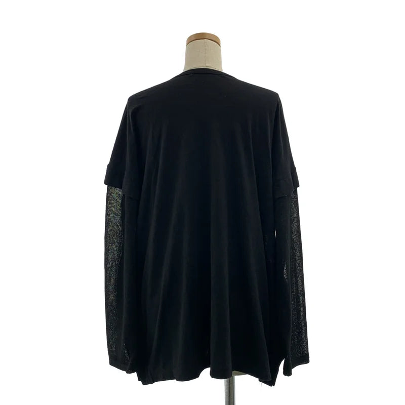 LIMI feu / リミフゥ | コットン 異素材 切替 ドッキング レイヤード カーディガン | S | レディース