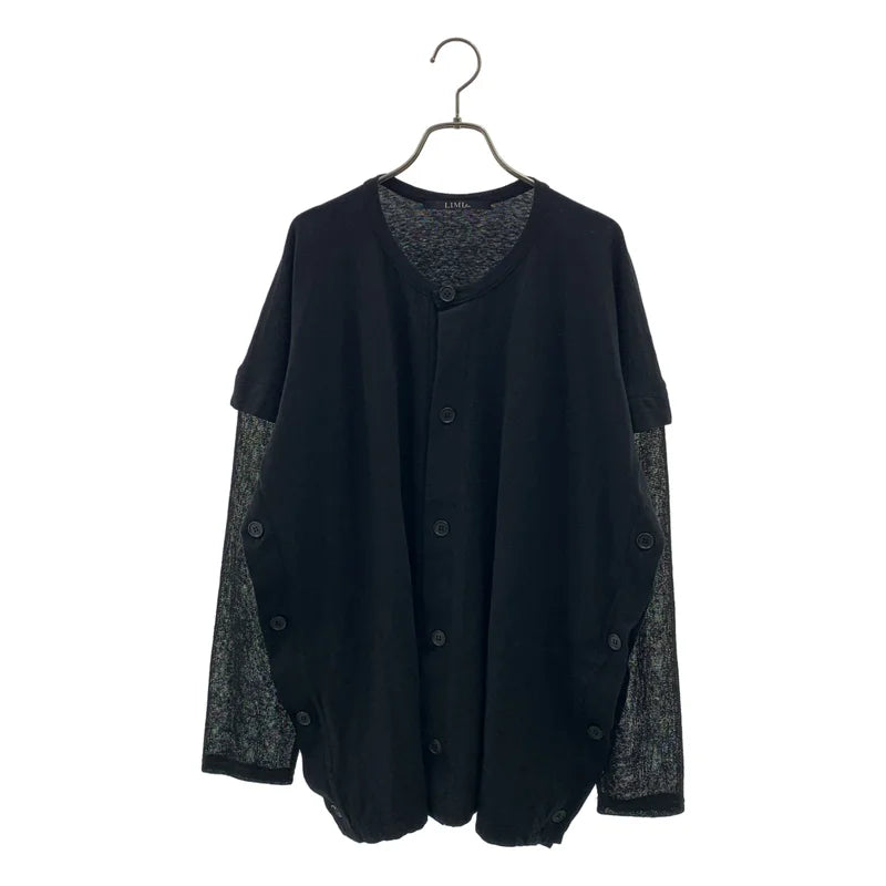 LIMI feu / リミフゥ | コットン 異素材 切替 ドッキング レイヤード カーディガン | S | レディース