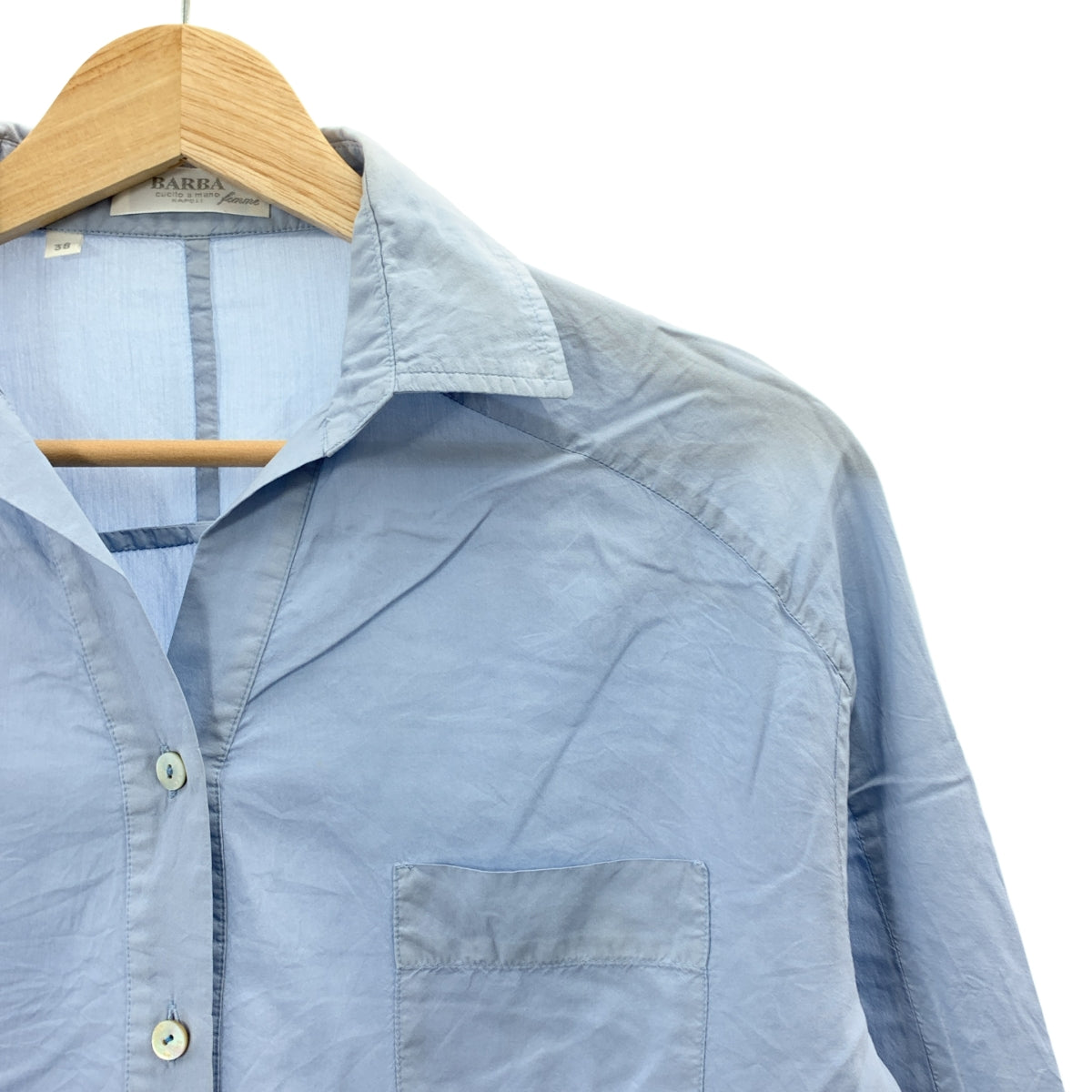 BARBA / バルバ | コットン シルク レギュラーカラー シャツ ブラウス | 38 | レディース