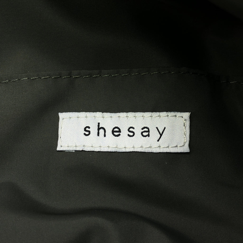 [品相良好] shesay / Shisei |加墊軍用單肩包 |卡其色 |女性的