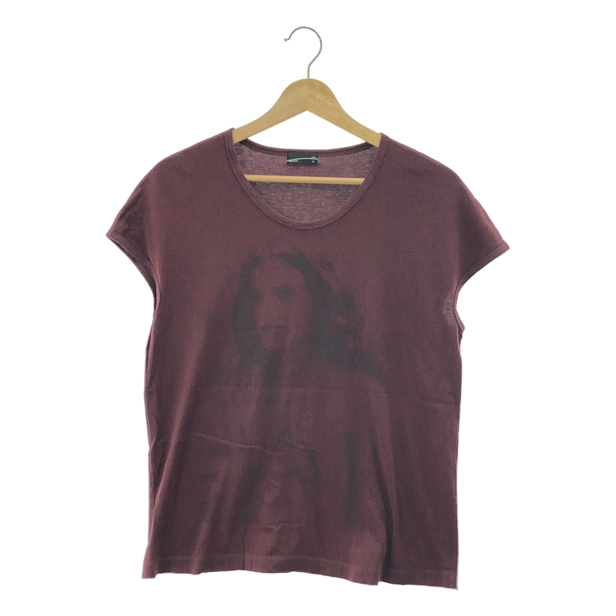 LAD MUSICIAN / ラッドミュージシャン | プリント スリーブレス  Tシャツ カットソー | 40 | ボルドー | レディース