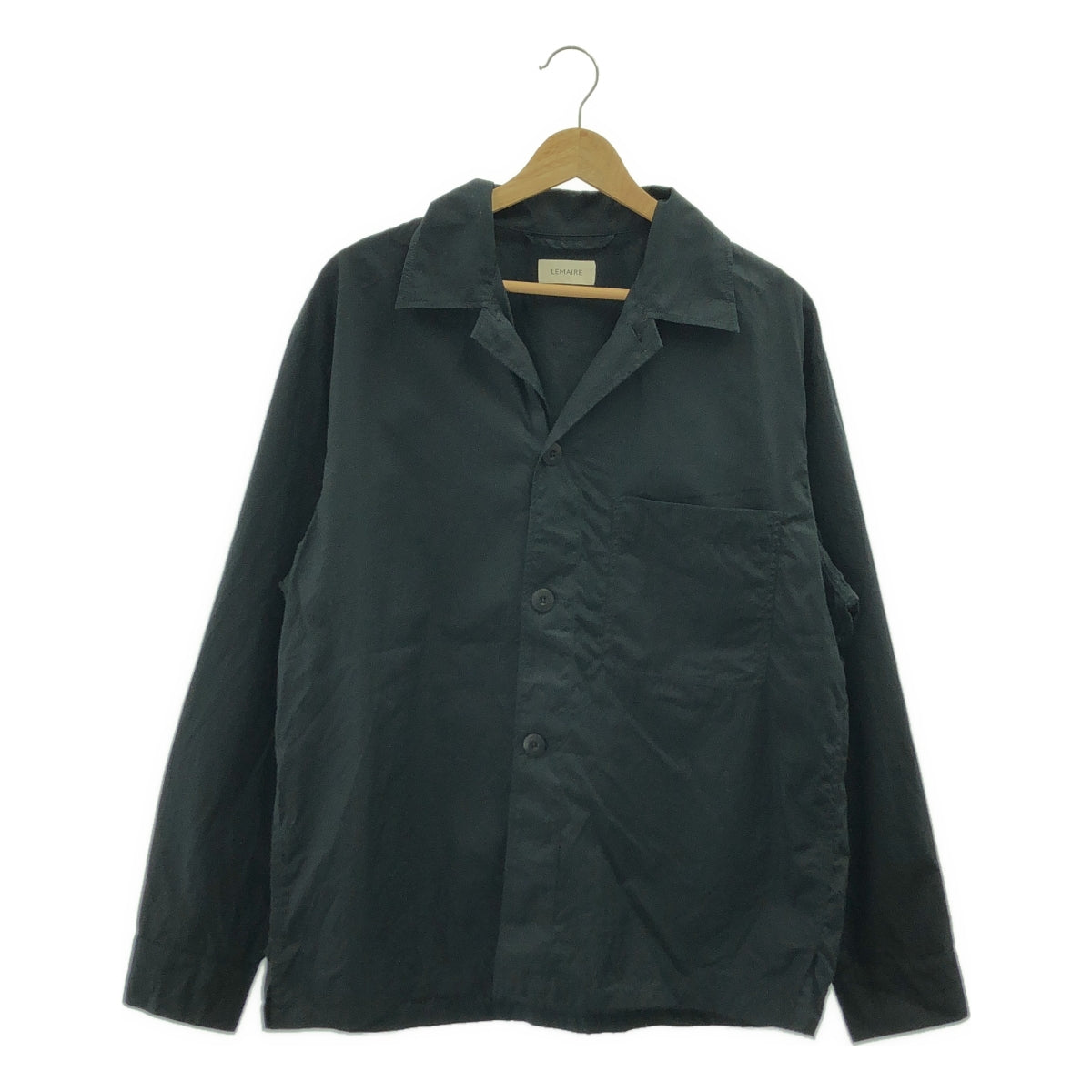 【美品】  LEMAIRE / ルメール | 2025SS | PYJAMA SHIRT コットンポプリン パジャマシャツ | XS | ブラック | メンズ