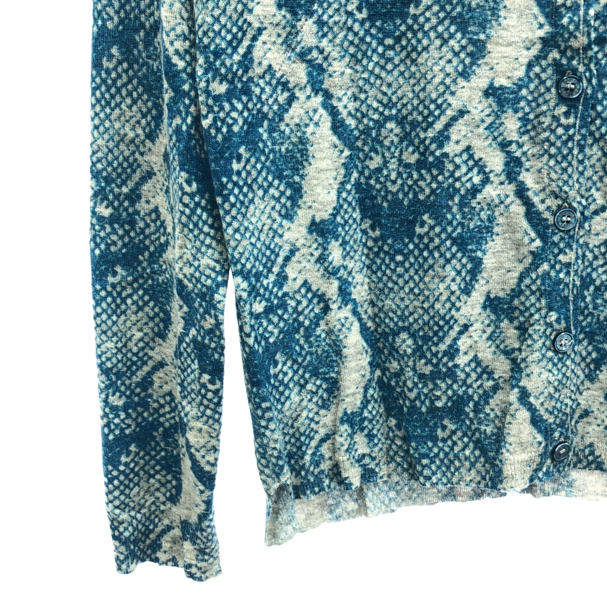 ZADIG &amp; VOLTAIRE / 자디그 에 볼테르 | 캐시미어 프린트 니트 가디건 | S | 블루/그레이 | 여성