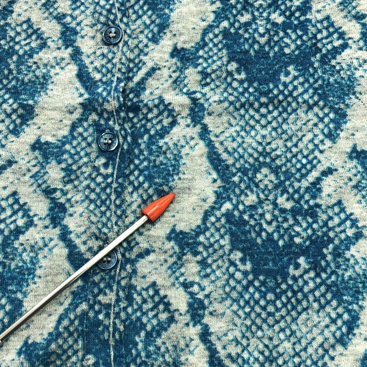 ZADIG & VOLTAIRE / ザディグ エ ヴォルテール | カシミア プリント ニット カーディガン | S | ブルー/グレー | レディース