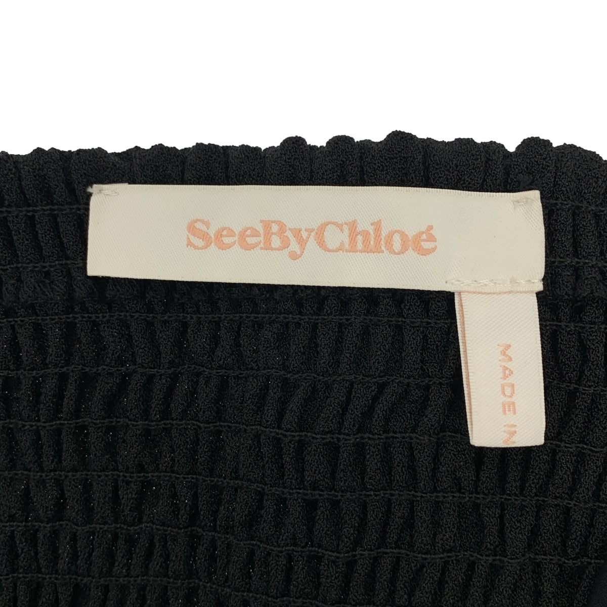 SEE BY CHLOE / シーバイクロエ | リボンスリーブ バックゴム ワイド サロペット | 34 | レディース