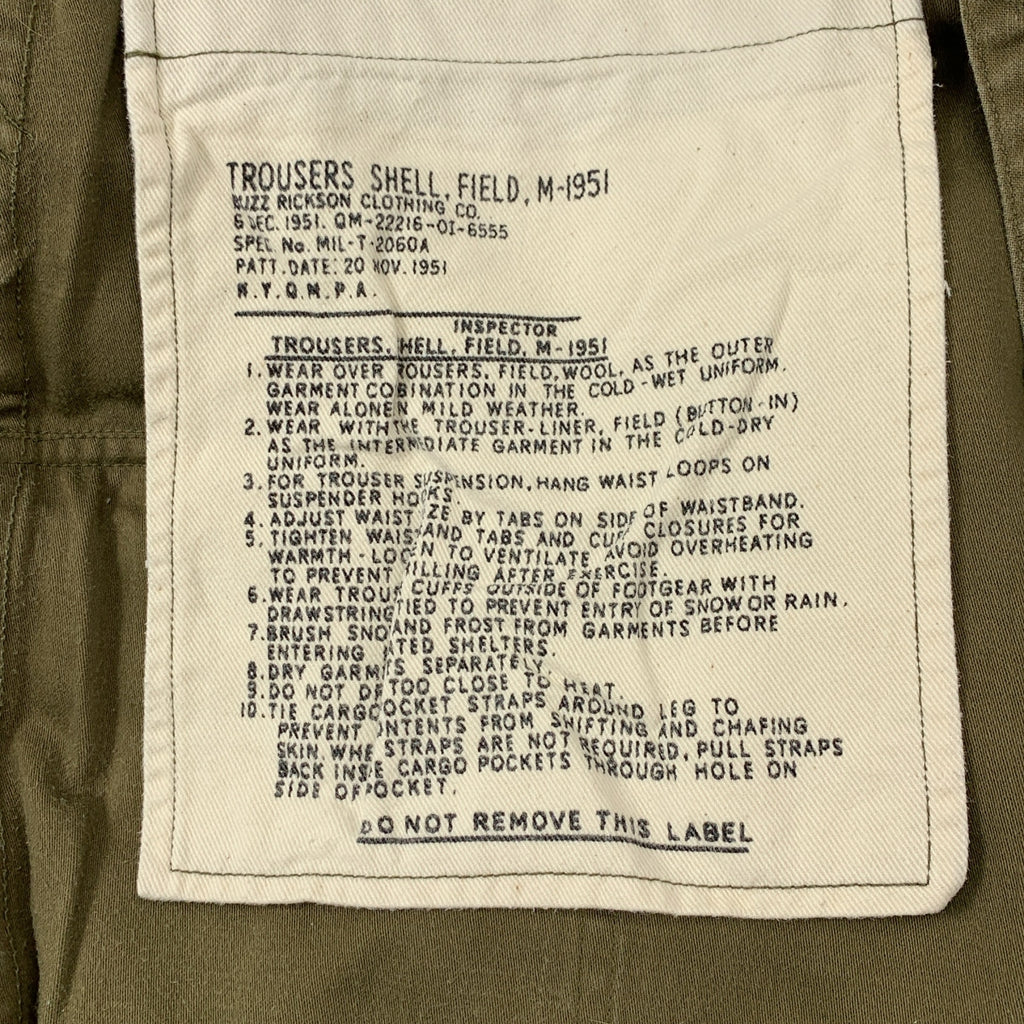BUZZ RICKSON'S / 버즈 릭슨스 | M-51 PANTS / BR41247 밀리터리 카고 팬츠 | XL | 남성