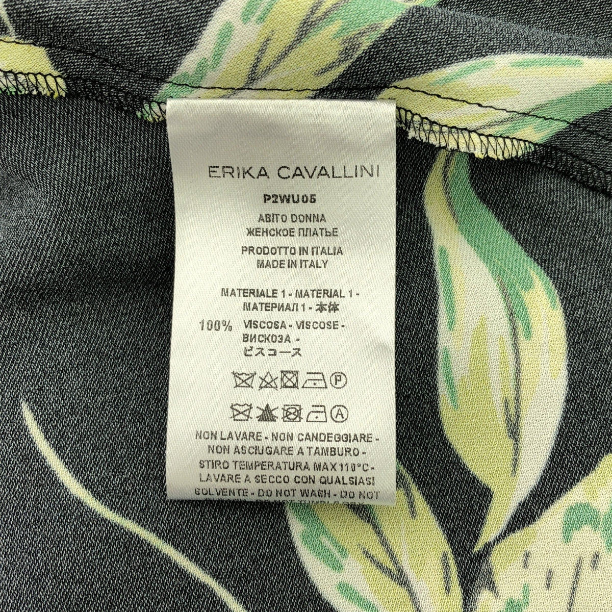 ERIKA CAVALLINI / エリカカヴァリーニ | 2022AW | FLORAL PATTERN MINI-DRESS フレアスリーブ 花柄 レーヨン ミニワンピース | 38 | ブラック / イエロー / グリーン | レディース