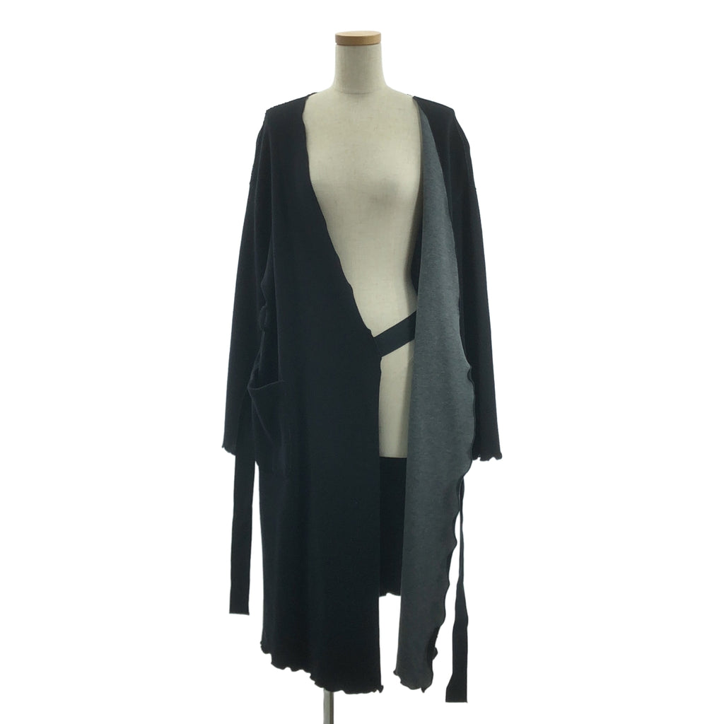 S'YTE YOHJI YAMAMOTO / サイトヨウジヤマモト | バイカラー リバーシブル ガウンコート ジャケット | S | ブラック/グレー | レディース
