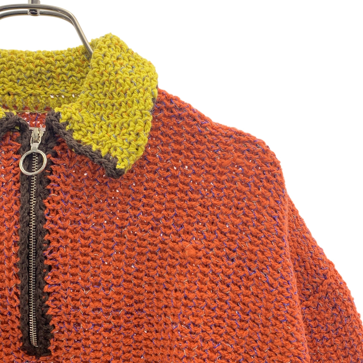 【美品】  JOHN MASON SMITH / ジョンメイソンスミス | 3G KNIT HALF ZIP POLO SHIRT ハーフジップ ニット ポロシャツ | S | マルチカラー | レディース