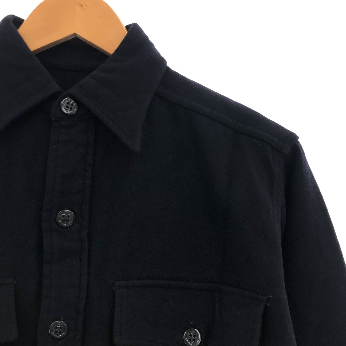 VINTAGE / Vintage clothing | 70s USNAVY American military wool flannel CPO shirt | 14 x 32 | Men's