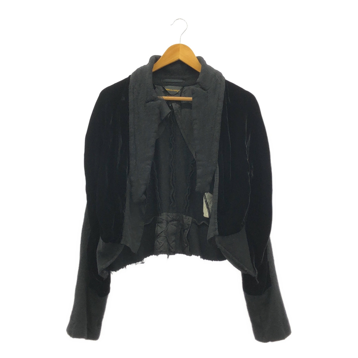 COMME des GARCONS | 2005AW | 羊毛縮水混合材質切換變形單外套 | 黑色 | 女款
