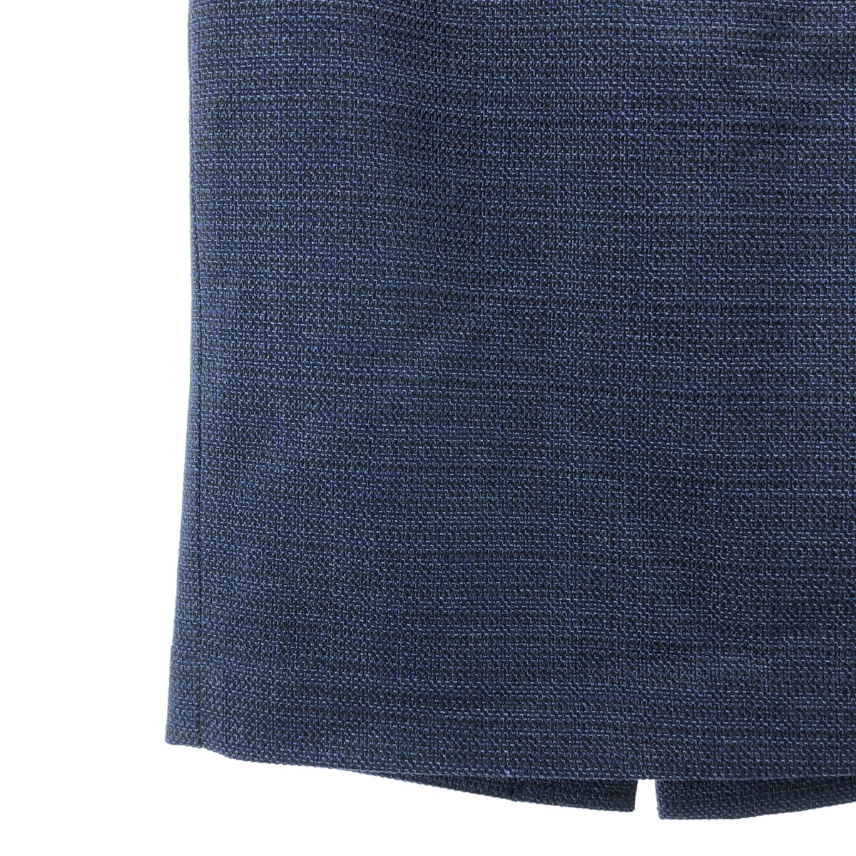 【美品】  INDIVI / インディヴィ | セットアップ ツイード ノーカラー ジャケット / バックジップ スカート / 総裏地 | 38 | ネイビー | レディース