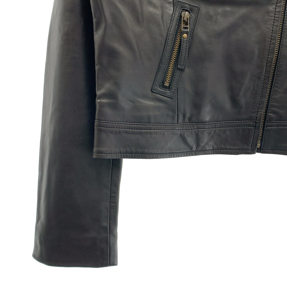 Agnes b. / アニエスベー | レザー シングル ライダースジャケット | 38 | レディース