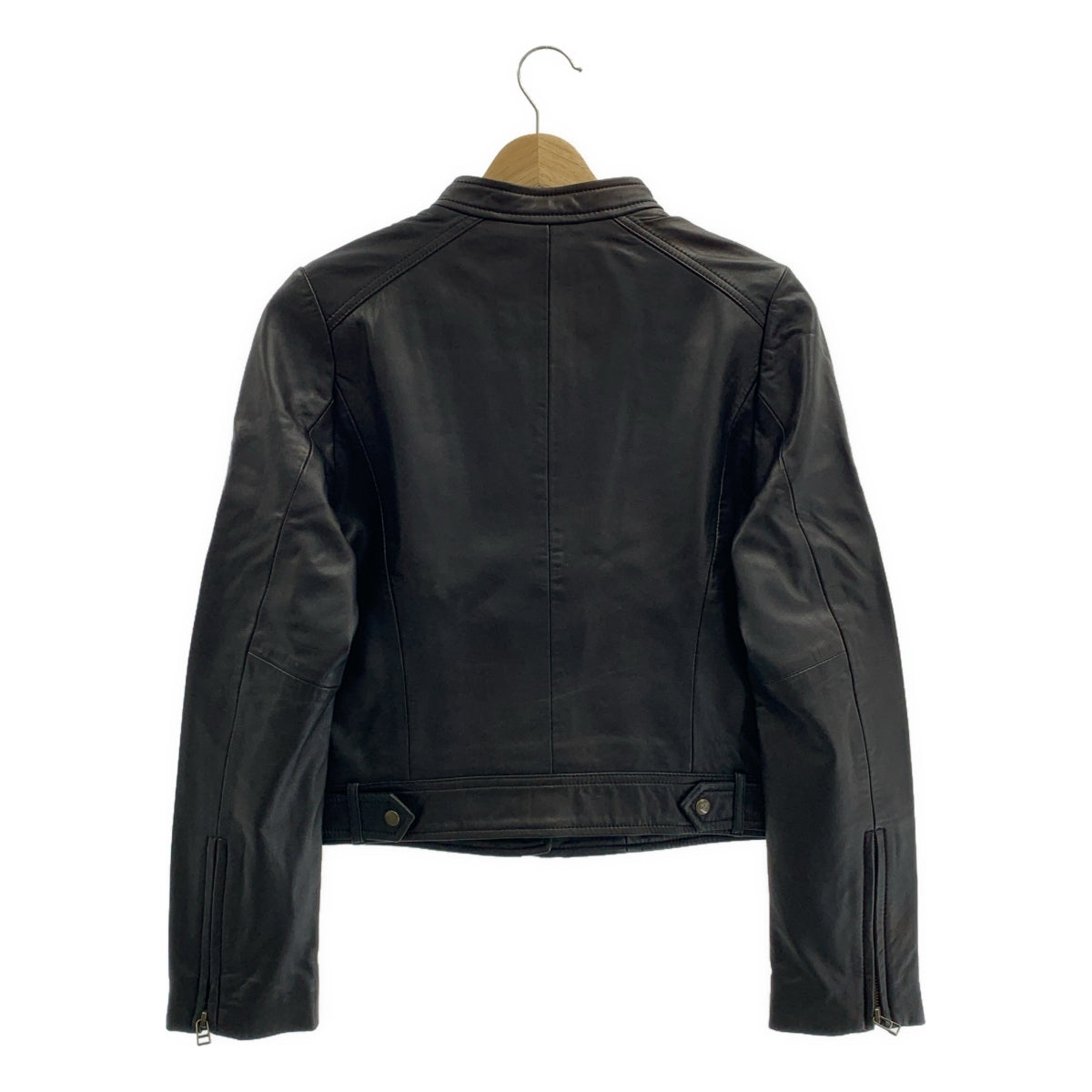 Agnes b. / アニエスベー | レザー シングル ライダースジャケット | 38 | レディース