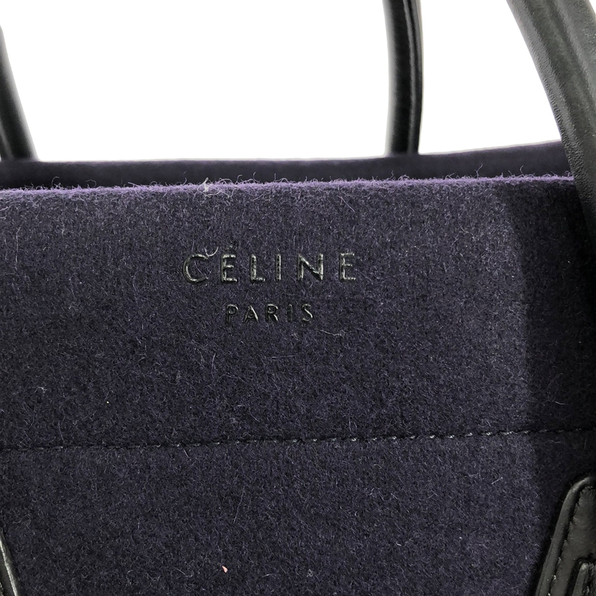 CELINE / 셀린느 | 러기지 팬텀 울 펠트 가죽 토트 백 | 네이비 | 여성