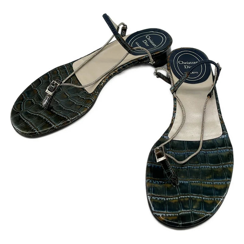 Christian Dior / クリスチャンディオール | ロゴ チェーンストラップ サンダル | 35 | レディース