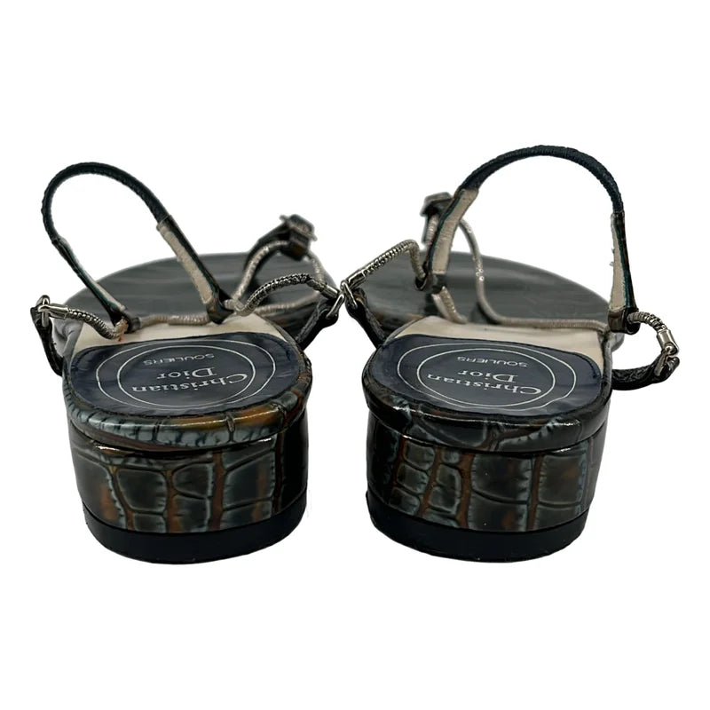 Christian Dior / クリスチャンディオール | ロゴ チェーンストラップ サンダル | 35 | レディース