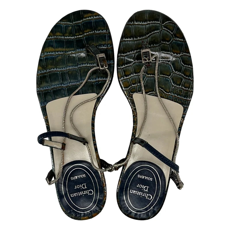 Christian Dior / クリスチャンディオール | ロゴ チェーンストラップ サンダル | 35 | レディース