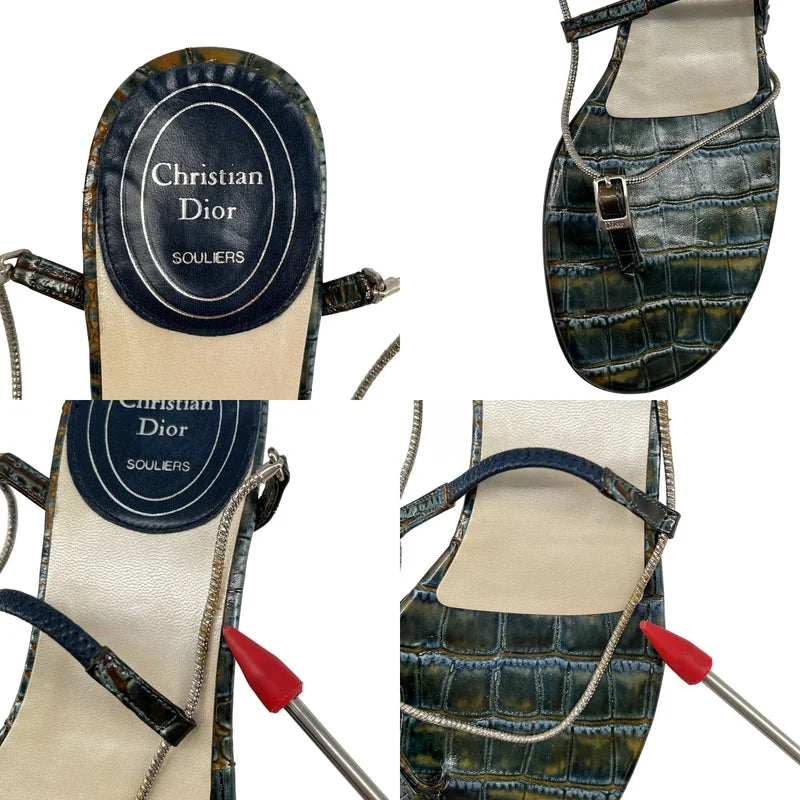 Christian Dior / クリスチャンディオール | ロゴ チェーンストラップ サンダル | 35 | レディース