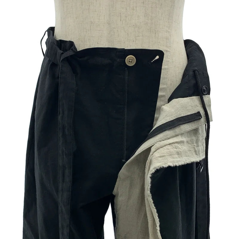 Y's BANG ON! / ワイズバングオン | 2018SS | 2WAY WRAPWAIST PANTS コットン リネン ラップ ワイドパンツ | 3 | メンズ