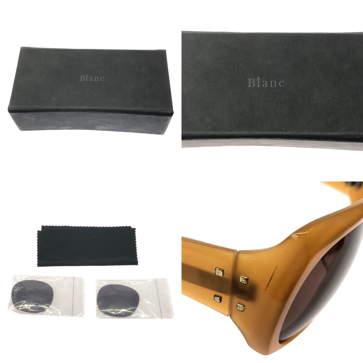 BLANC.. / 布蘭科 | B0002 蜂窩框架太陽眼鏡 |棕色的