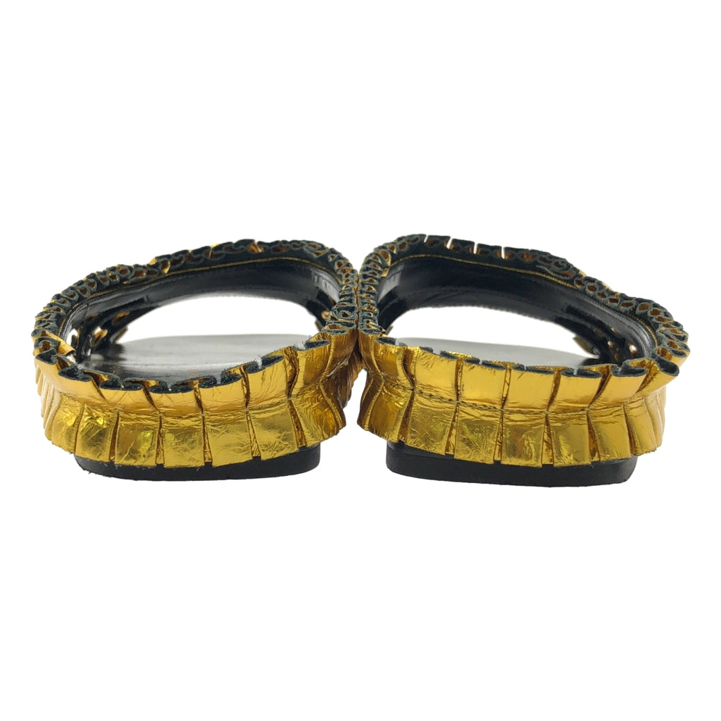 德賴斯·範諾頓 | 皮革荷葉邊方頭涼鞋 | 38碼 |