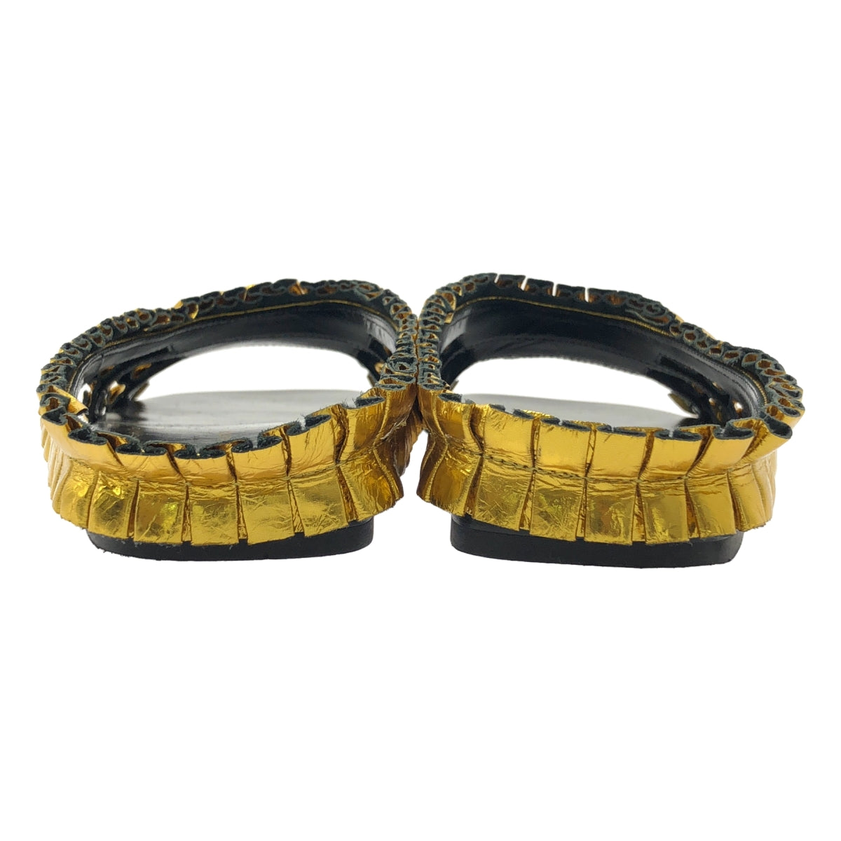 德賴斯·範諾頓 | 皮革荷葉邊方頭涼鞋 | 38碼 |