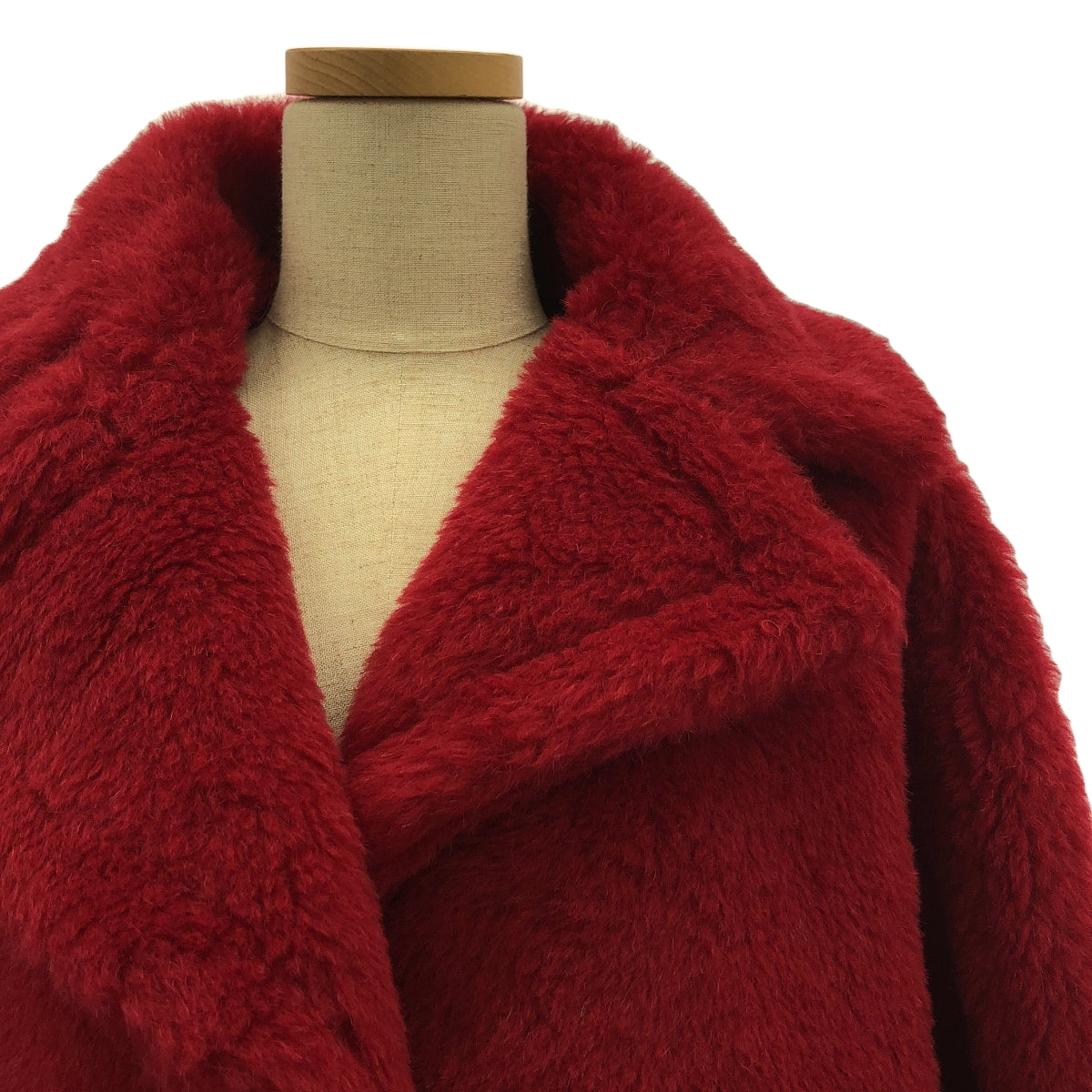 【新品】  Max Mara / マックスマーラ | ALEGGIO テディベア ポンチョ ケープ コート | ML | レッド | レディース
