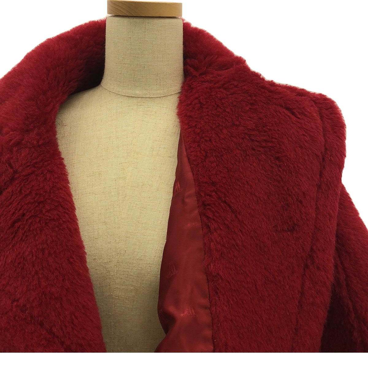 【新品】  Max Mara / マックスマーラ | ALEGGIO テディベア ポンチョ ケープ コート | ML | レッド | レディース