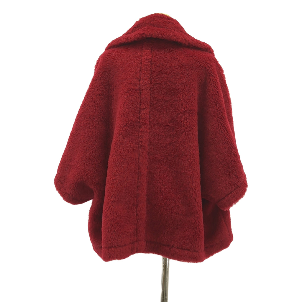 【新品】  Max Mara / マックスマーラ | ALEGGIO テディベア ポンチョ ケープ コート | ML | レッド | レディース