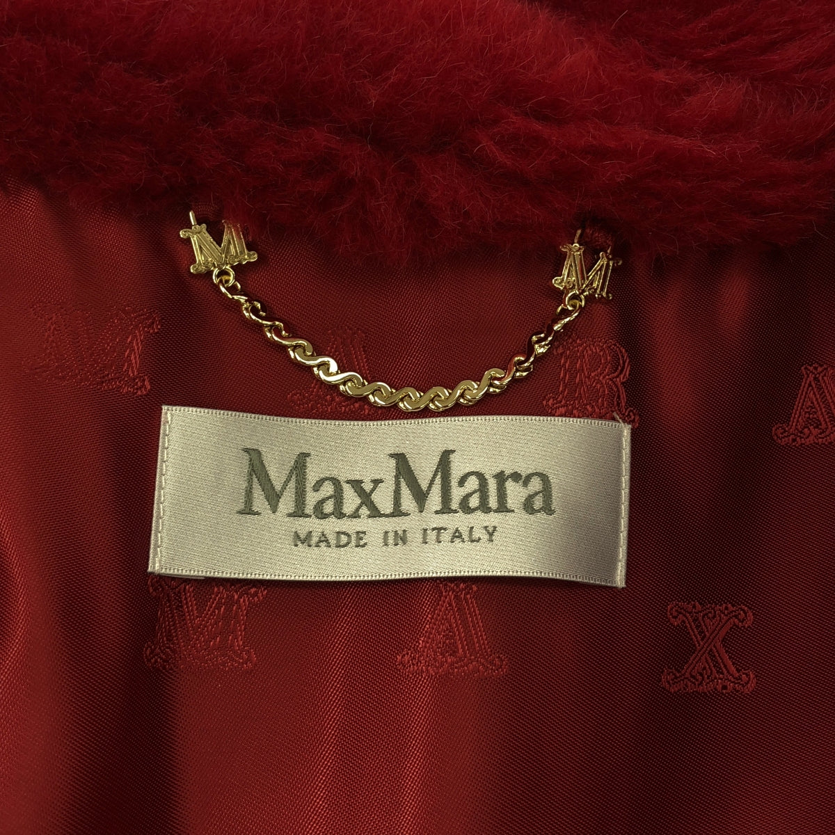 【新品】  Max Mara / マックスマーラ | ALEGGIO テディベア ポンチョ ケープ コート | ML | レッド | レディース
