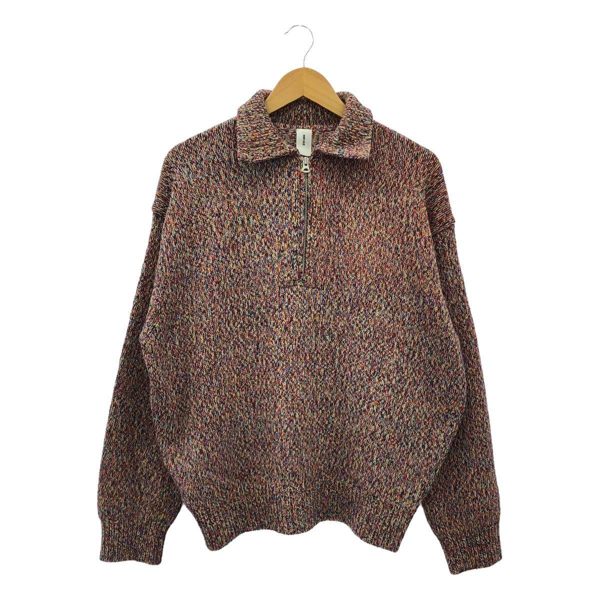 MEIAS / メイアス | 2022AW | MOULINE HARF ZIP ハーフジップ ニット セーター | L | マルチカラー | メンズ