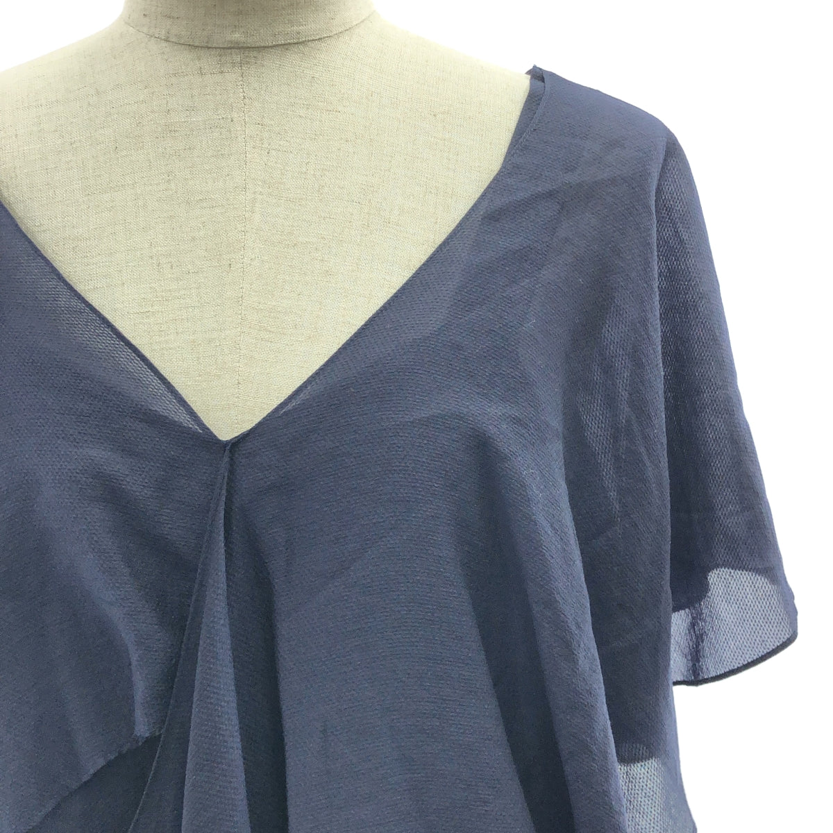 muller of yoshiokubo / ミュラーオブヨシオクボ | レイヤード フリル デザイン ドレス ワンピース | 36 | ネイビー | レディース