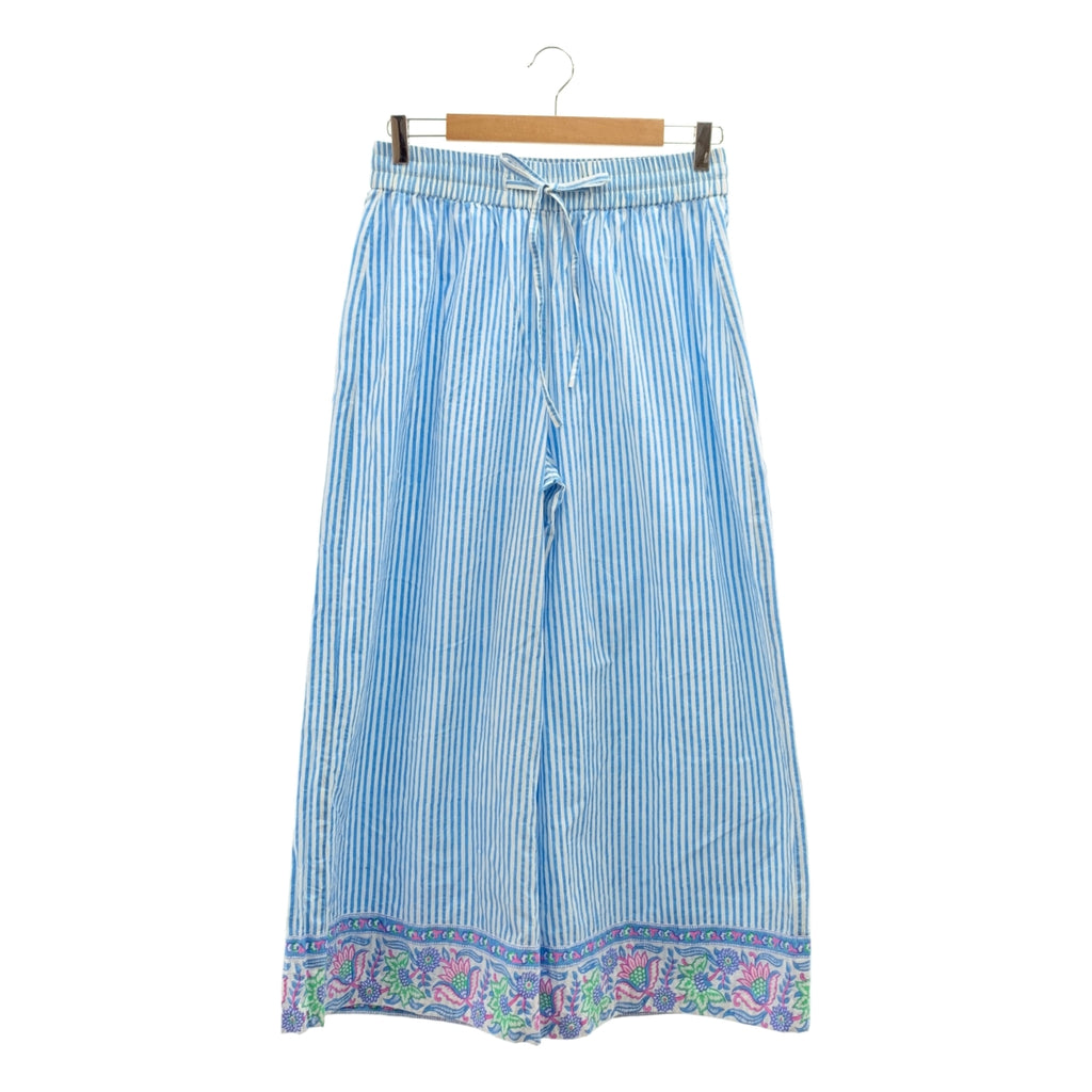 SZ Blockprints / エスゼットブロックプリント | ストライプ ドローストリング ウエストゴム ワイド イージーパンツ | M |