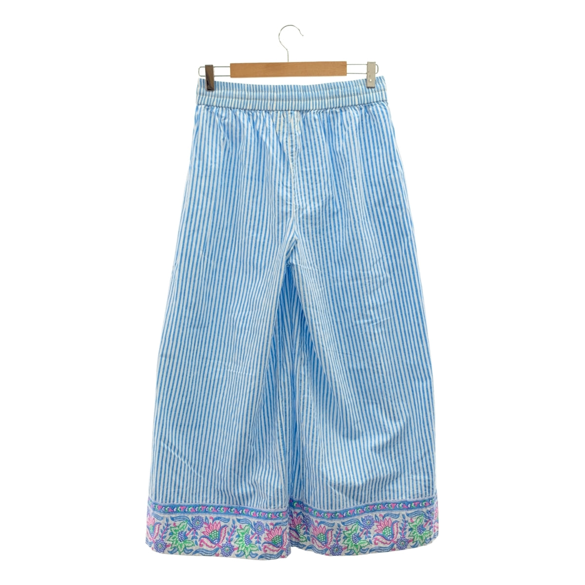 SZ Blockprints / エスゼットブロックプリント | ストライプ ドローストリング ウエストゴム ワイド イージーパンツ | M |