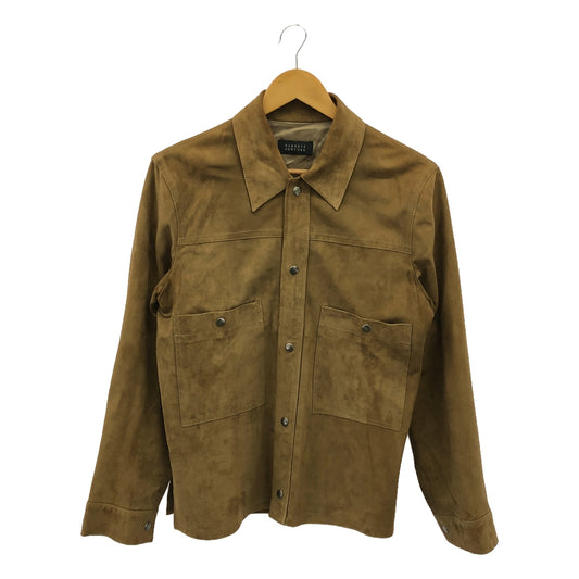 BARNEYS NEWYORK | Goat suede leather shirt jacket | 46 | Beige | Men's