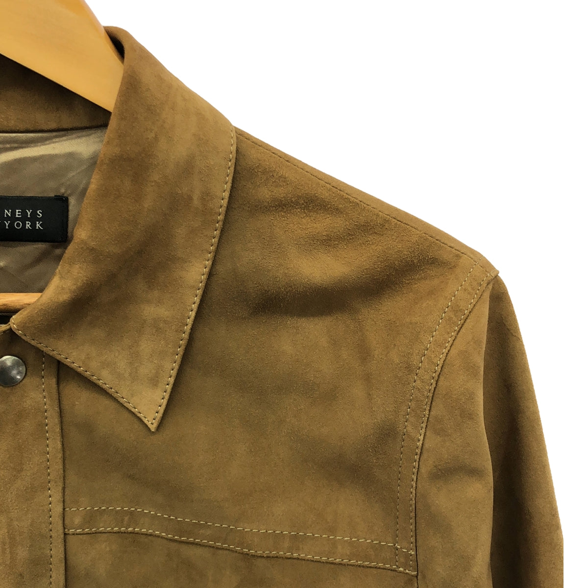 BARNEYS NEWYORK | Goat suede leather shirt jacket | 46 | Beige | Men's