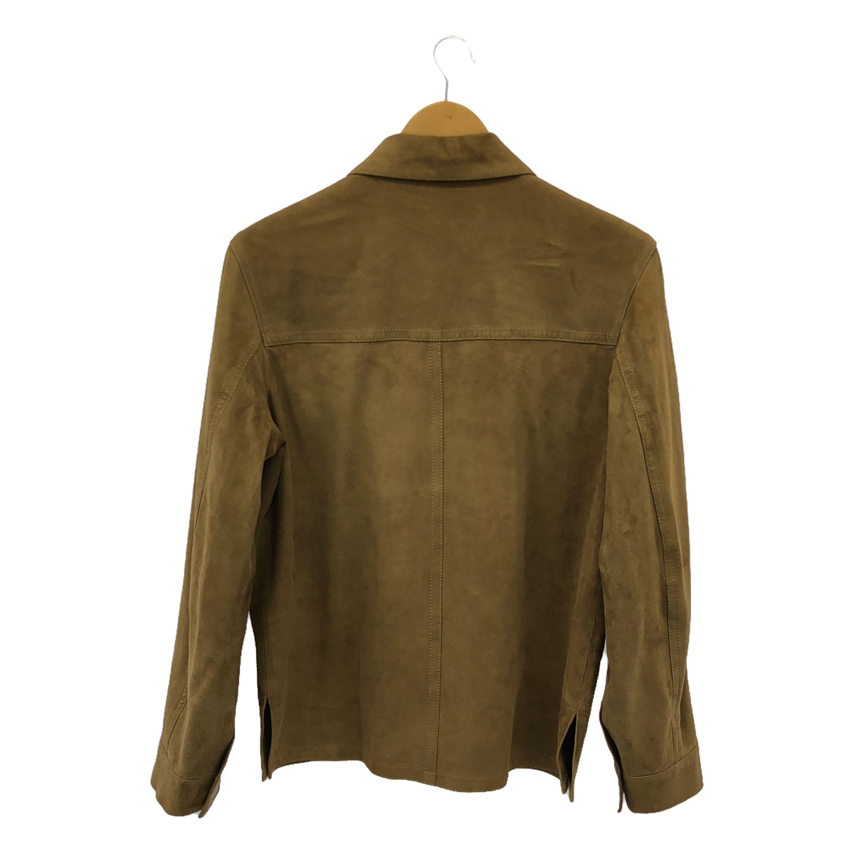 BARNEYS NEWYORK | Goat suede leather shirt jacket | 46 | Beige | Men's