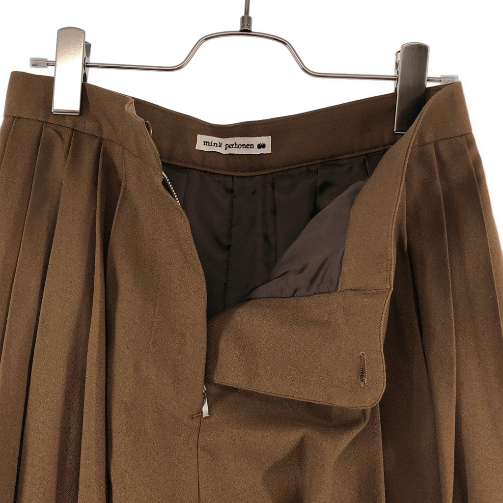 【美品】 mina perhonen / 皆川明 | chiaro 褶皺寬褲 | 38 | 棕色 | 女款