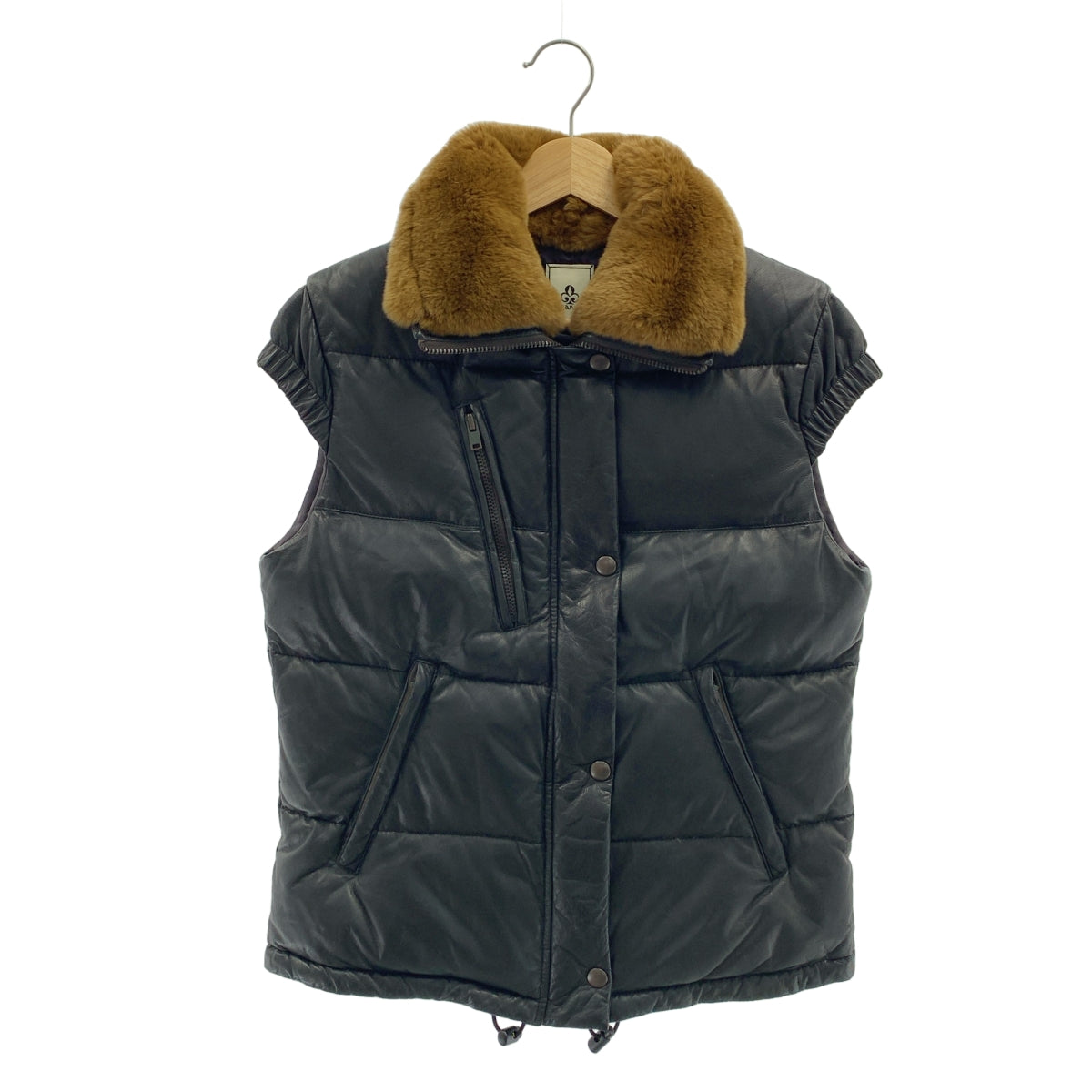 mando / 맨드 | 래빗 퍼 디어 스킨 가죽 다운 베스트 | 38 |