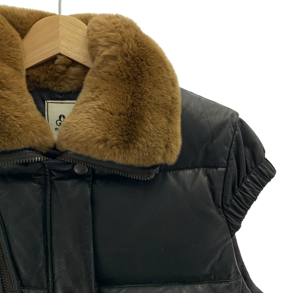 mando / 맨드 | 래빗 퍼 디어 스킨 가죽 다운 베스트 | 38 |