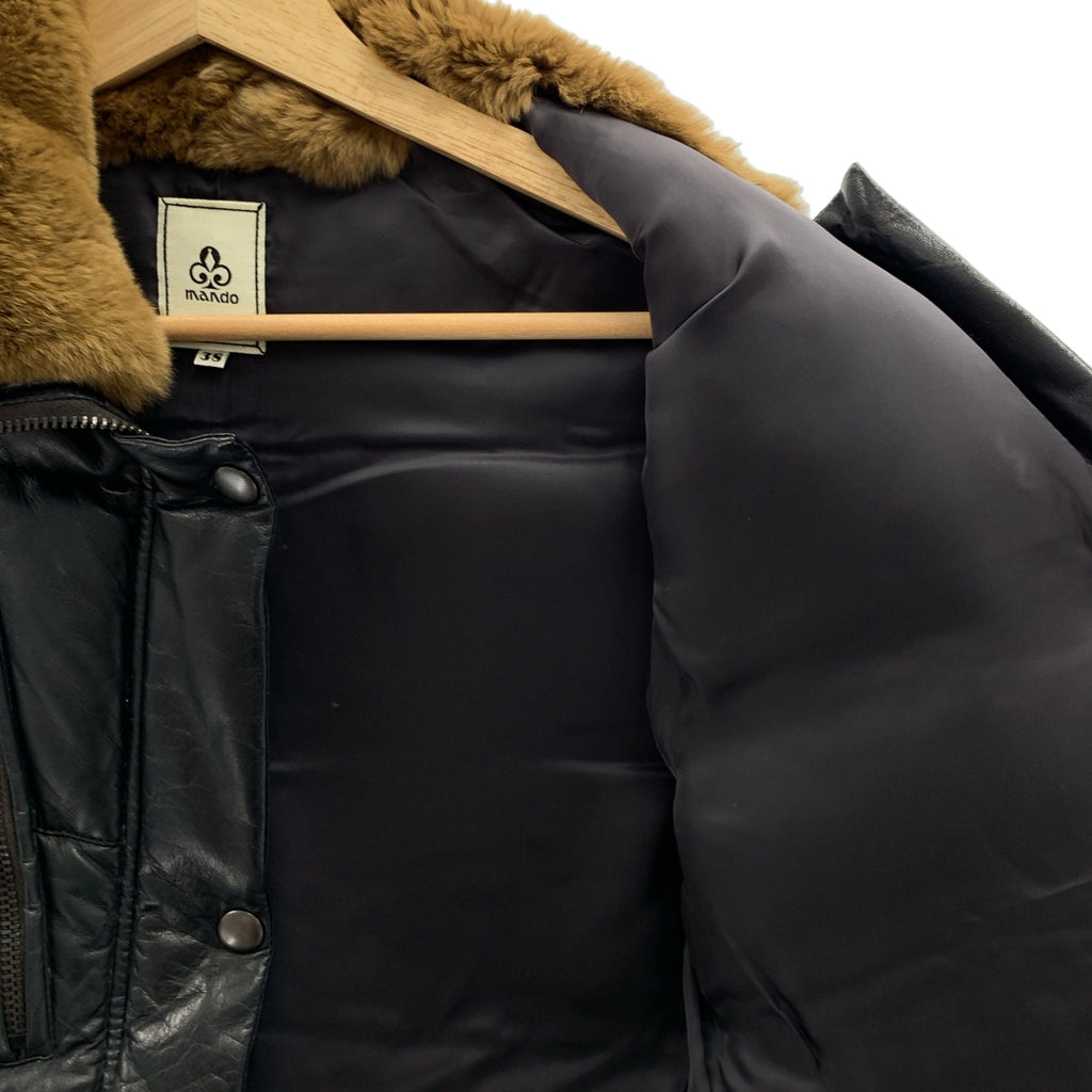 mando / 맨드 | 래빗 퍼 디어 스킨 가죽 다운 베스트 | 38 |