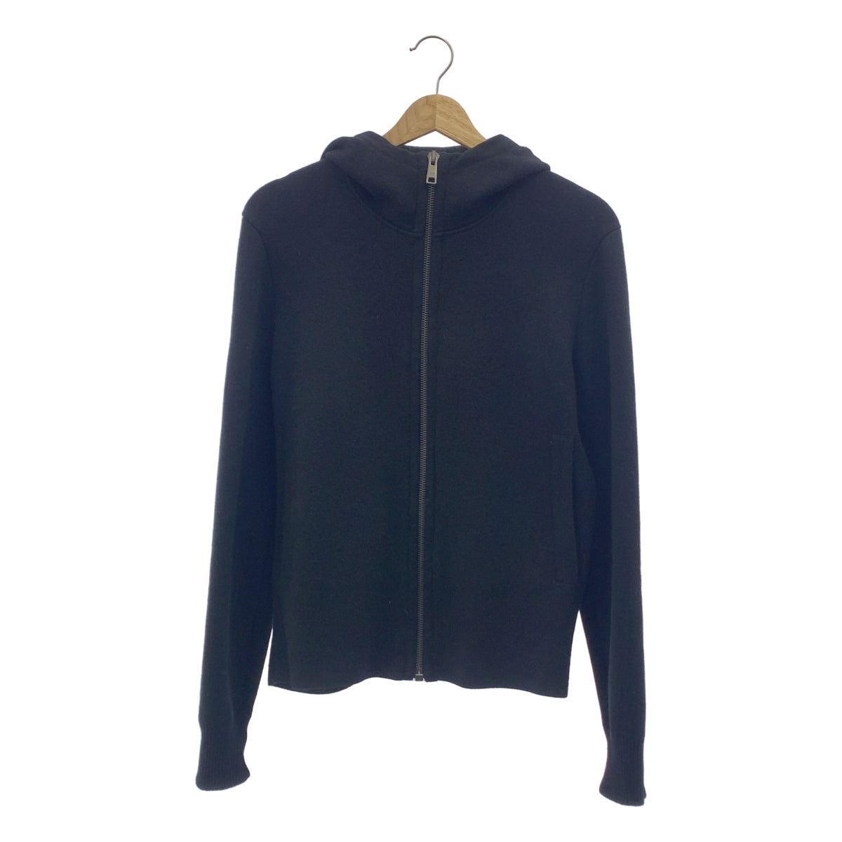 PRADA | 2017 秋冬 | 羊毛與羊絨雙面針織連帽衫 | 尺寸 44 | 黑色/灰色 | 男款