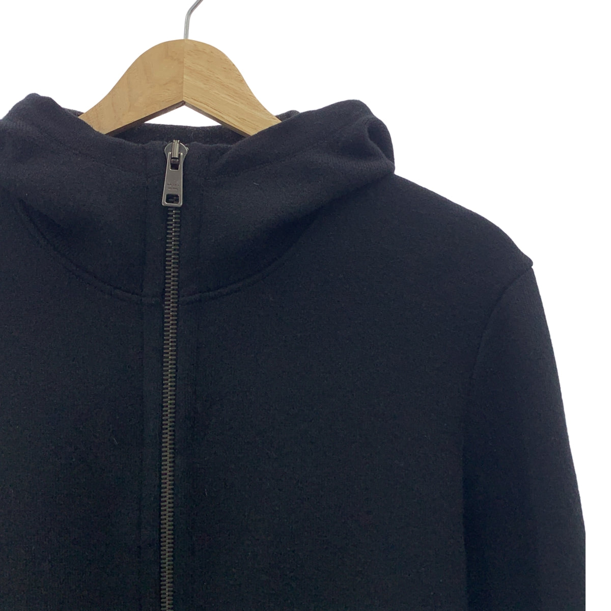 PRADA | 2017 秋冬 | 羊毛與羊絨雙面針織連帽衫 | 尺寸 44 | 黑色/灰色 | 男款